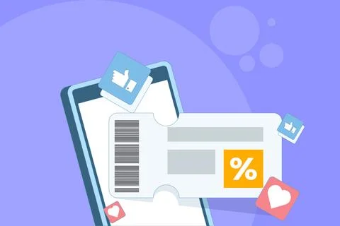 Visual promo code concept. Discount ticket with coupon icon. Stockillustratie