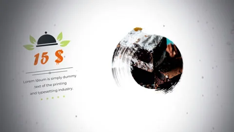 Visual promo-presentation of the menu in the restaurant, photo in the portfolio Stock After Effects