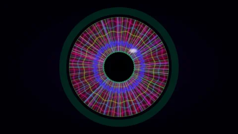 Visual representation of an abstract eye design with vibrant colors Stock Footage 337232363