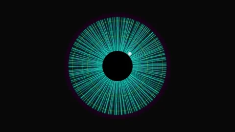 Visual representation of an abstract eye with radial lines Stock Footage 337233580