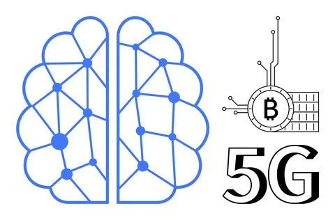 Visual representation of artificial intelligence human brain structure bloc.. Stock Illustration