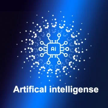 Visual representation of artificial intelligence technology with circuit 스톡 일러스트