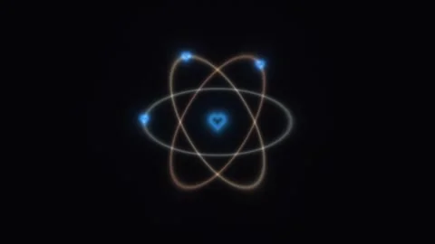 Visual representation of atomic structure with heart shapes Stock Footage 339091201