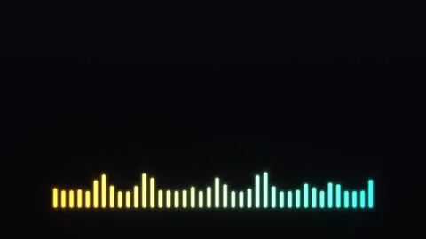 Visual representation of an audio waveform with colorful Stock Footage 338422792