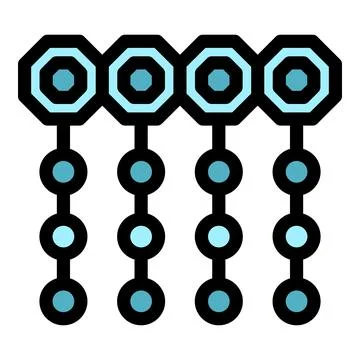 Visual representation of blockchain technology, showing interconnected hexago Stock Illustration
