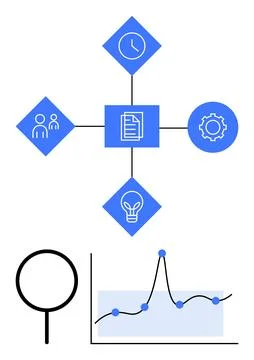 Visual Representation of Business Strategy and Data Analysis Elements with .. Illustrazione stock