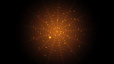 Visual representation of circles and dots in a dark setting Stock Footage 338234606