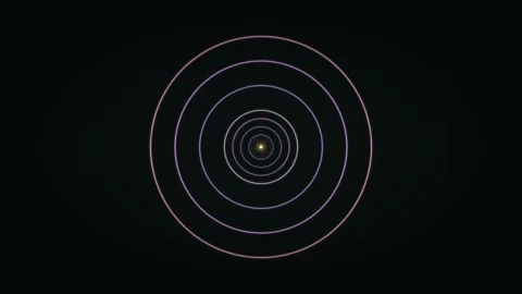 Visual representation of circular patterns on dark background Stock Footage 337072557