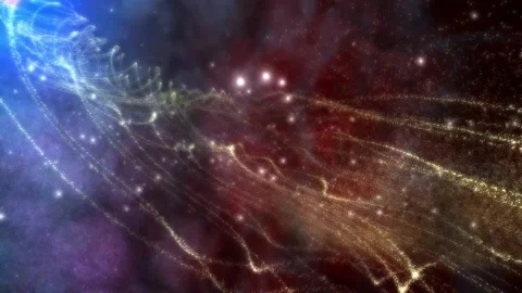 A visual representation of comet trails moving in the universe Vídeo Stock 138545752