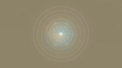 Visual representation of concentric circles with light patterns Stock Footage 337378332