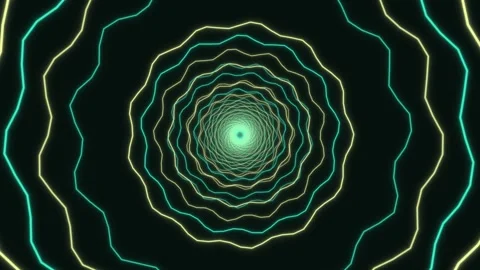 Visual representation of concentric waves in a dark space Stock Footage 336995221