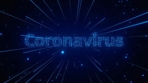 Visual Representation of Coronavirus Particles in a Blue Digital Environment Illustrazione stock