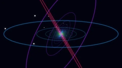 Visual representation of cosmic elements and movement in space Stock Footage 337066589