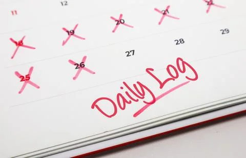 Visual Representation of Daily Progress and Task Completion on a Calendar, .. Stock Photos