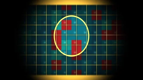 Visual representation of data analysis with a grid pattern Stock Footage 338453281
