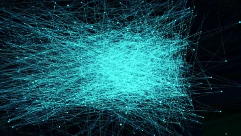 Visual representation of data connections with bright lines Stock Footage 340150954