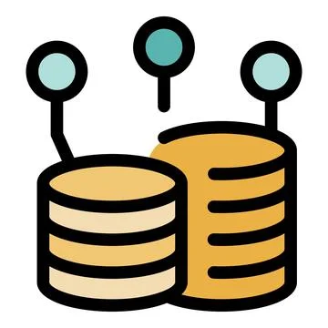 Visual representation of data exchange between servers, using location pins.. Stockillustratie