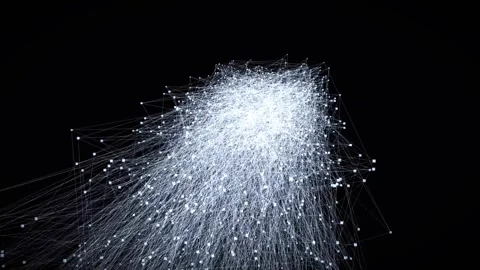 Visual representation of data flow with glowing lines and Stock Footage 340044359