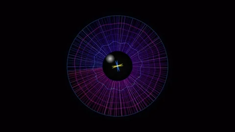 Visual representation of data with lines and colors in dark setting Stock Footage 337072396