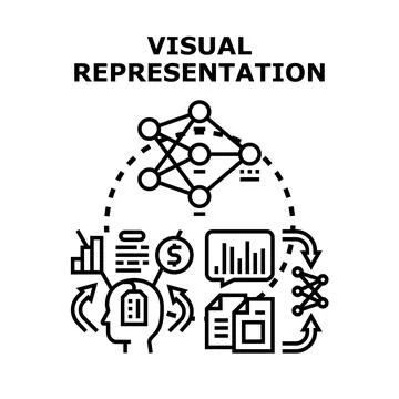 Visual representation of data processing and analysis concept Stock Illustration
