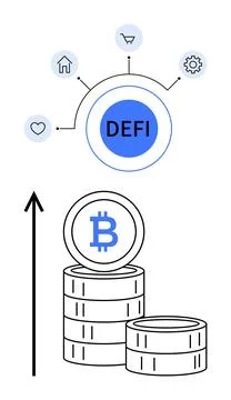 Visual Representation of DeFi and Cryptocurrency Growth with Key Financial .. Stock Illustration