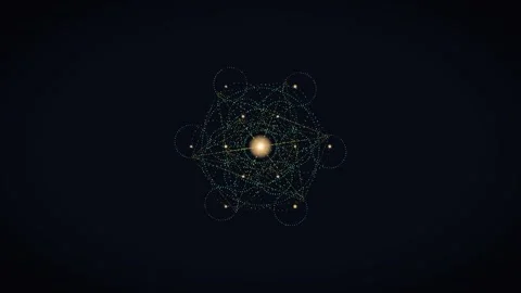 Visual representation of digital atomic structure in motion Stock Footage 337301876