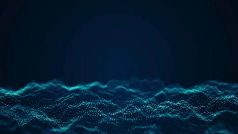 Visual representation of digital data waves on a dark background. Stock Footage 334023408
