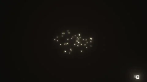 Visual representation of floating lights in dark space Stock Footage 338329679