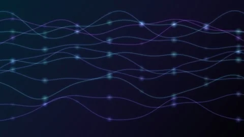 Visual representation of flowing digital lines on dark background Stock Footage 337233863