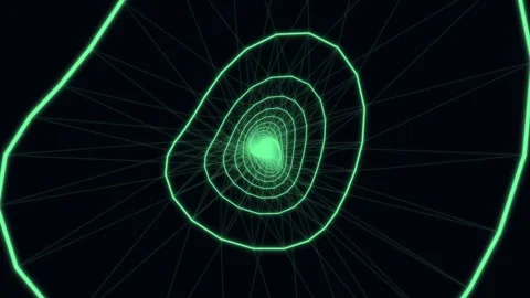 Visual representation of geometric shapes in motion with glowing lines Stock Footage 337235415