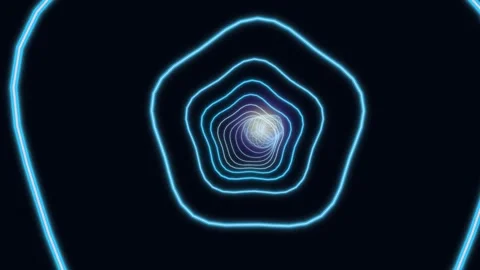 Visual representation of a glowing tunnel with circular patterns Stock Footage 337926992