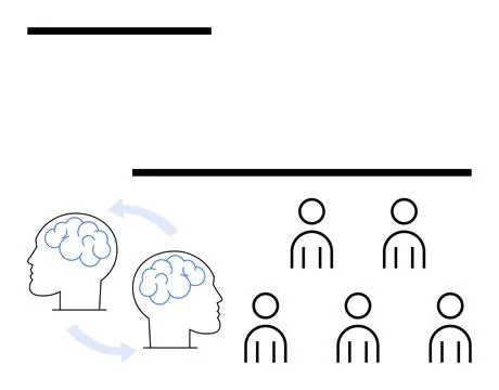 Visual Representation of Knowledge Transfer and Group Communication Stock Illustration