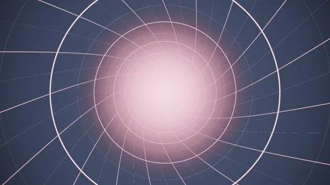 Visual representation of a light tunnel with circular lines Stock Footage 337379089