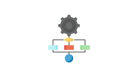 Visual representation of a process flow diagram, depicting the flow of step.. Stock Footage 332199317