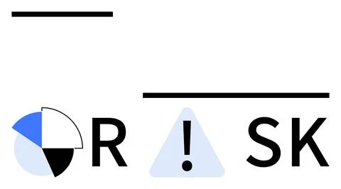 Visual Representation of Risk with Pie Chart, Exclamation Triangle, and Bol.. Stock Illustration