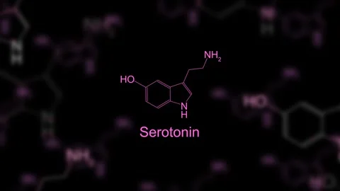 Visual representation of serotonin molecular structure Stock Footage 312238518