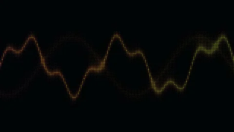 Visual representation of sound waves in yellow and black colors Stock Footage 337233698