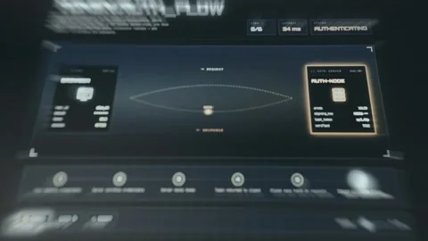 Visual representation of the Token authentication flow between user and server Stock Footage 335458662