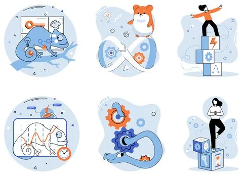 Visual Representations of Adaptability and Resilience in Business and Perso.. Stock Illustration