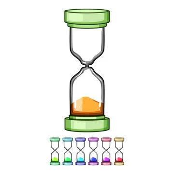 Visual sand timer kids cartoon vector graphic Stock Illustration