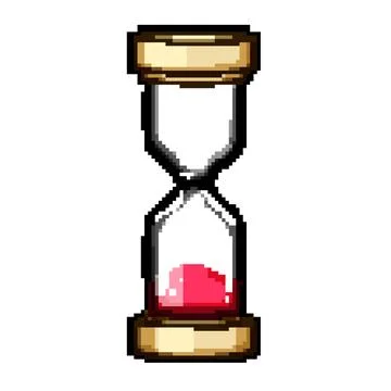 Visual sand timer kids pixel art vector illustration Stock Illustration