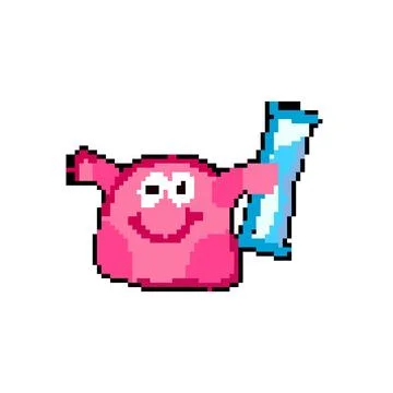 Visual sand timer kids pixel art vector illustration Stock Illustration