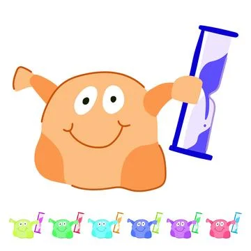 Visual sand timer kids vector cartoon graphic Stock Illustration