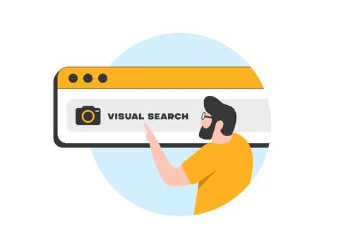 Visual search enables consumers to find products online using AI-powered image Illustrazione stock