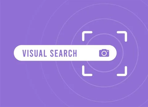 Visual search engine tool concept. Search by image as well as by text with Stock Illustration