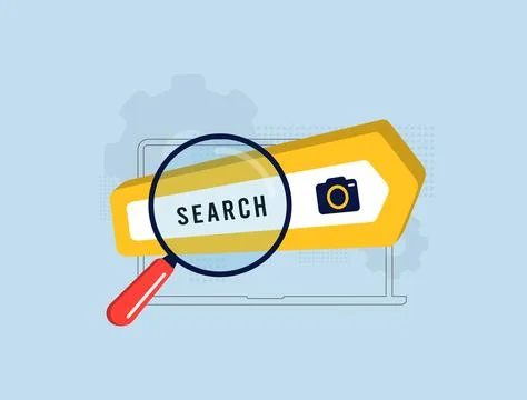 Visual search technology with AI-based image recognition to power search engine Stock Illustration