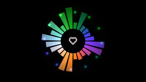 Visual sound wave graphic with heart shape in center Stock Footage 338291992