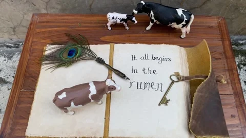Visual Storytelling of Cattle Growth and Rumen Function 스톡 동영상 343910327