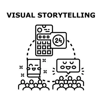 Visual storytelling presenting content to a diverse audience Stock Illustration