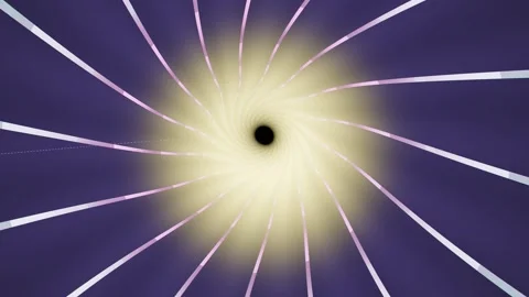 Visual of a swirling black hole surrounded by light and lines Stock Footage 337376583